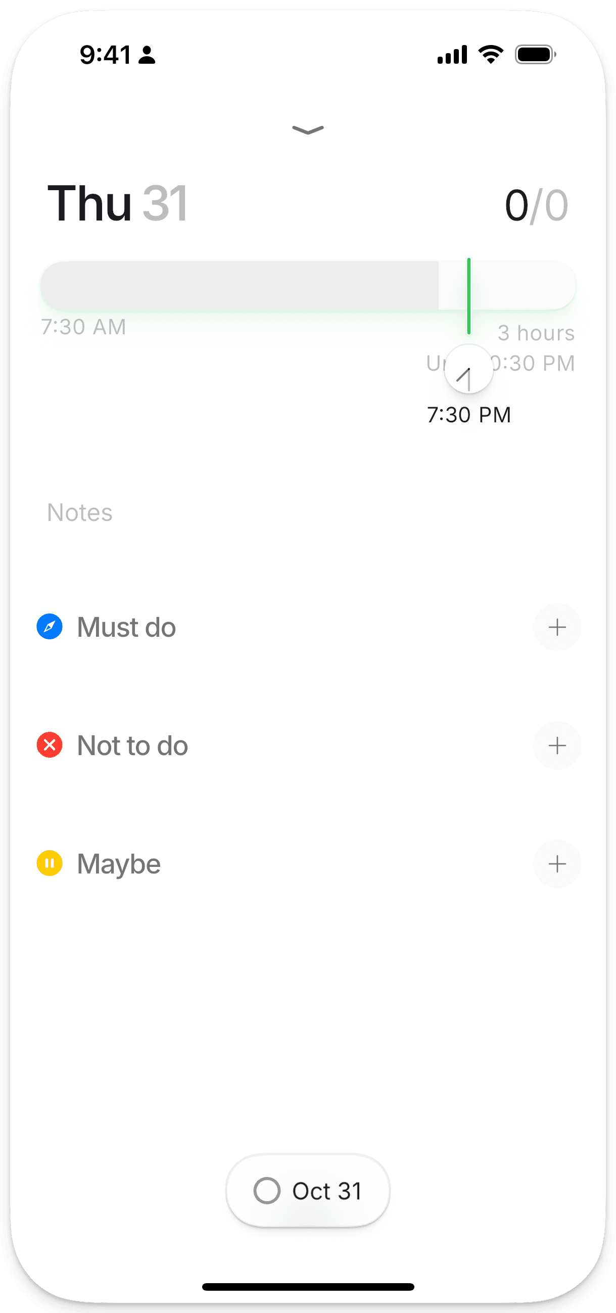 Monitor your remaining time for tasks with the dynamic time slider.