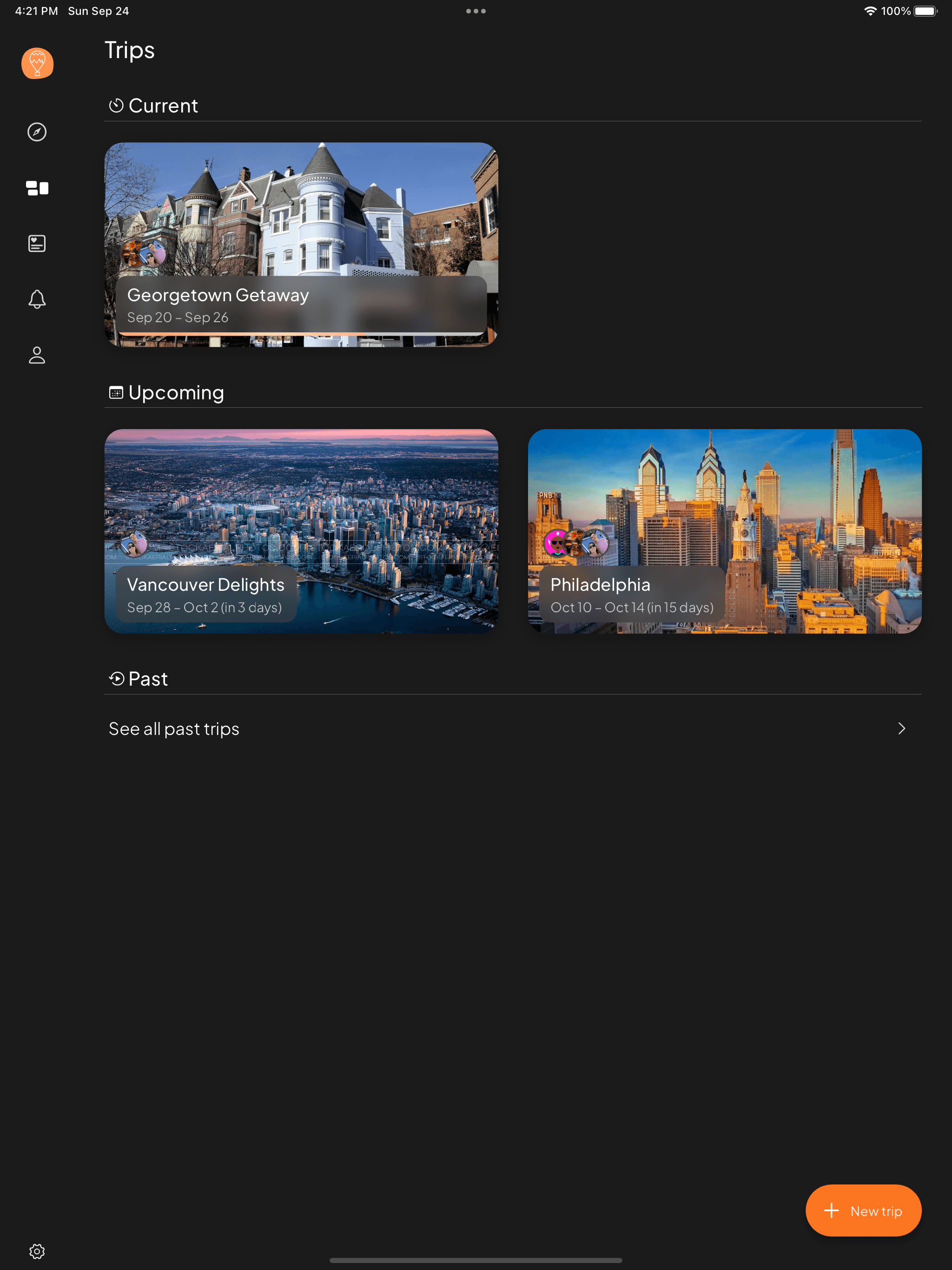Access all your trips in one place for easy management and review.