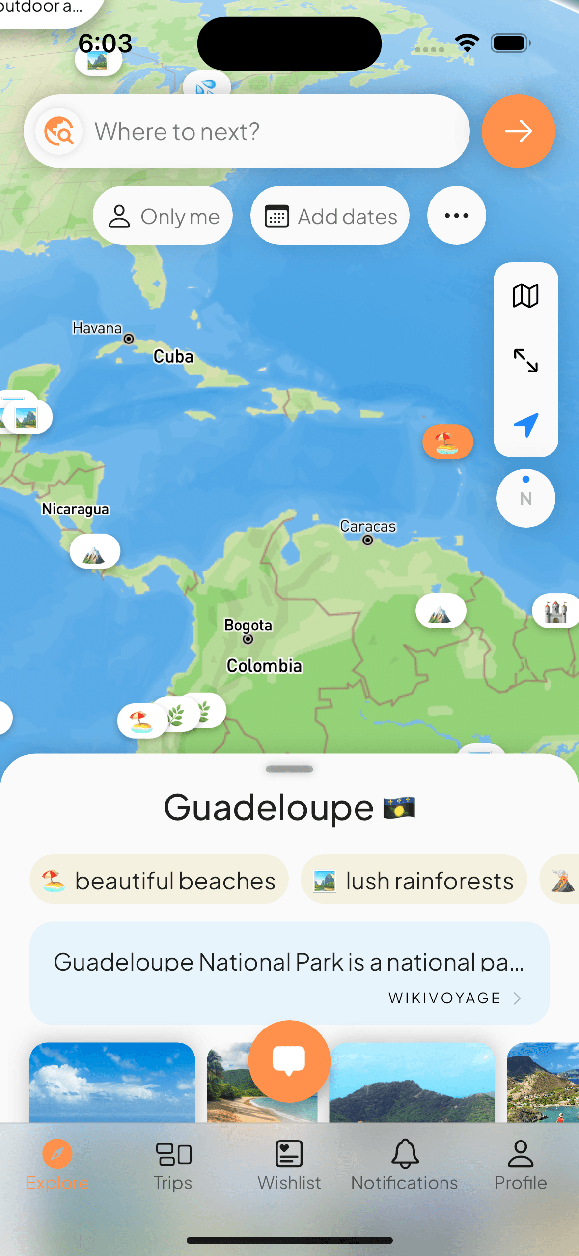 Get an overview of your chosen destinations with key information at a glance.