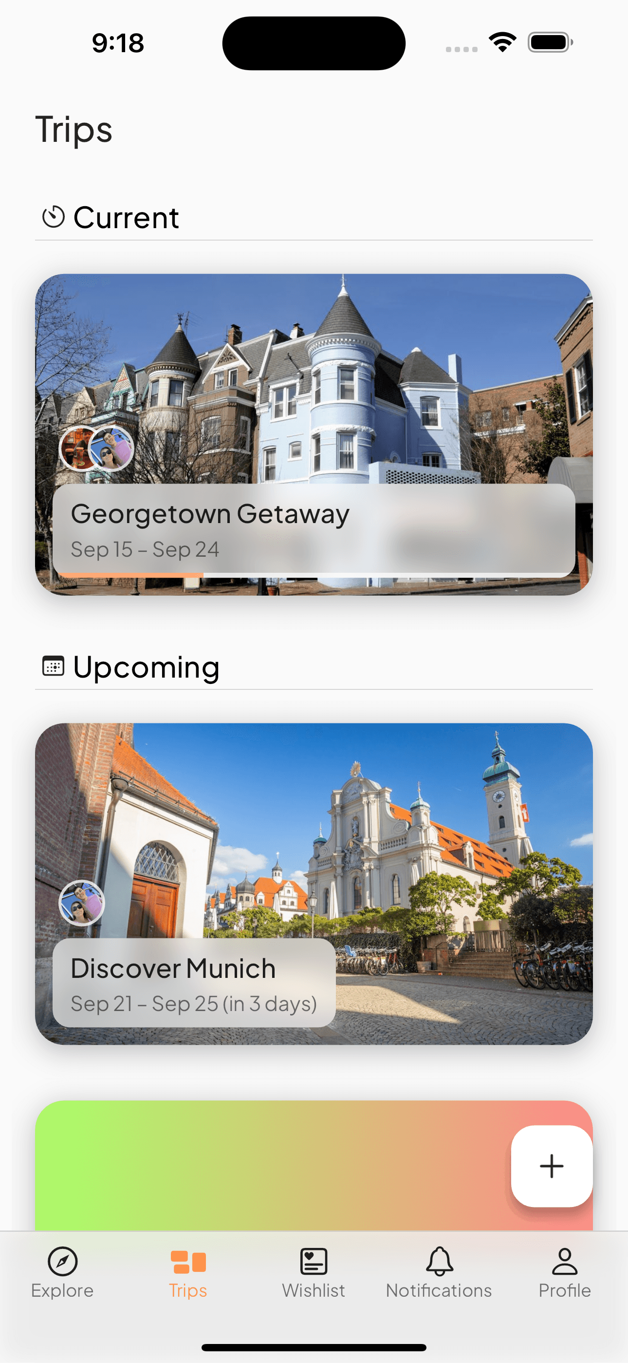 View and manage multiple trip lists seamlessly within the app.