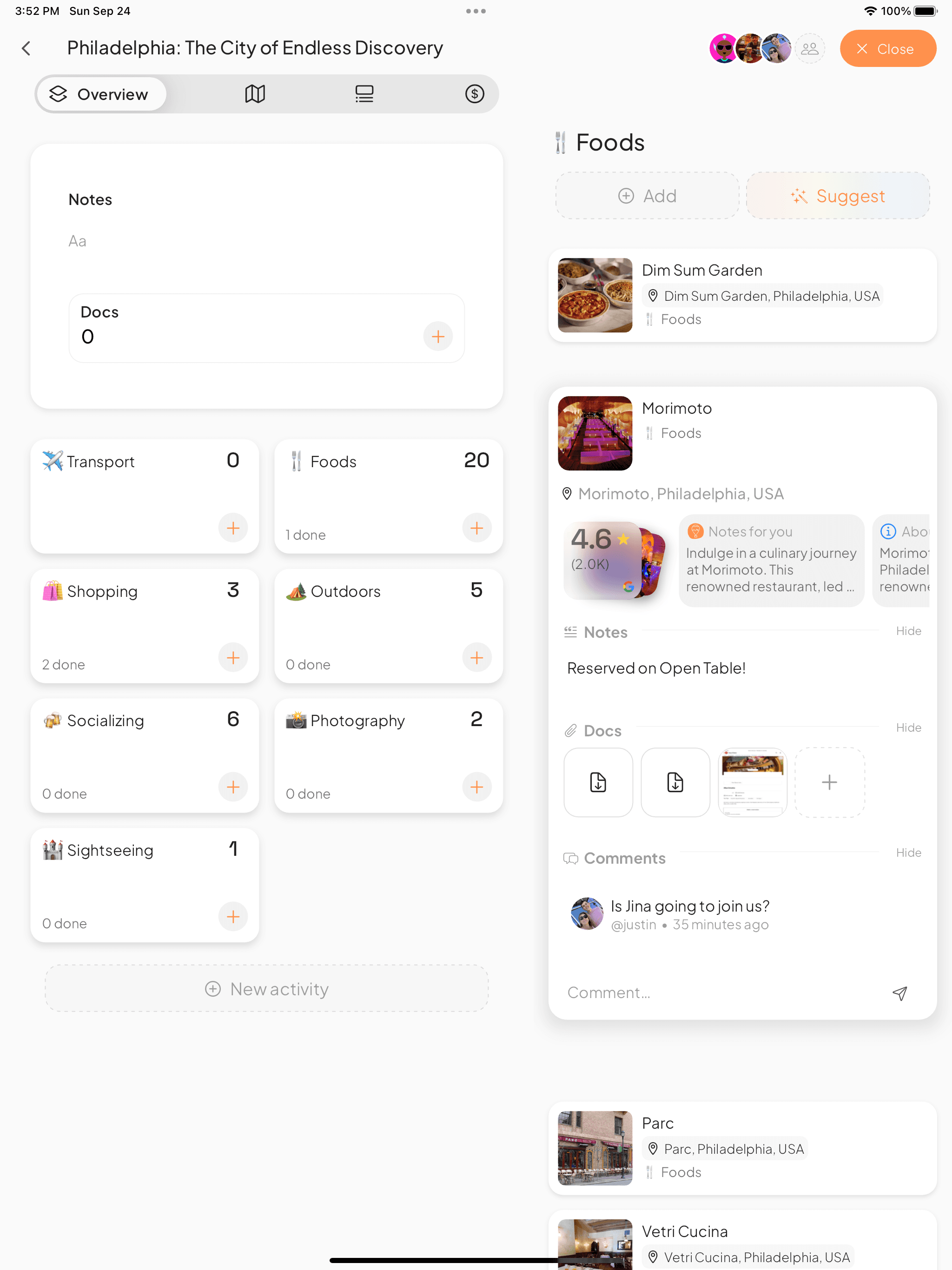 Plan your trips on the iPad with an intuitive user interface optimized for larger screens.